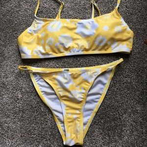Yellow floral bikini set